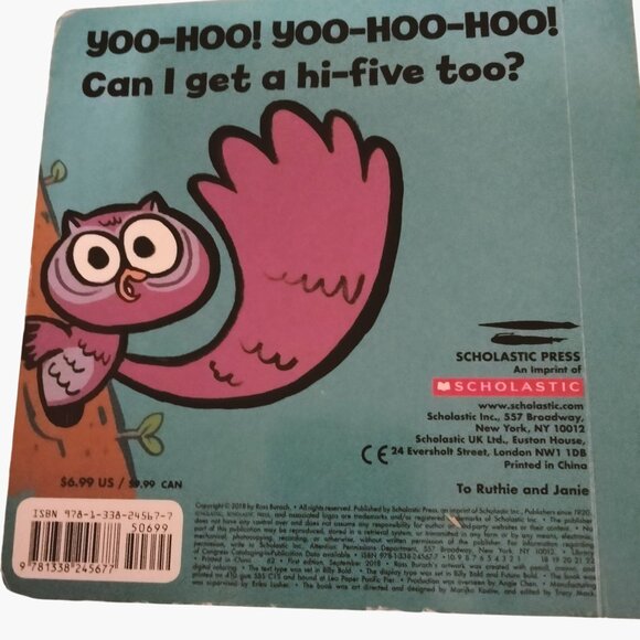 Hi Five Animals Board Book Ross Burach Interactive Reading Kids Scholastic Press - Picture 5 of 6
